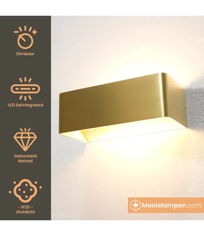 Artdelight Artdelight Industrielle LED-Wandleuchte Mainz - Gold