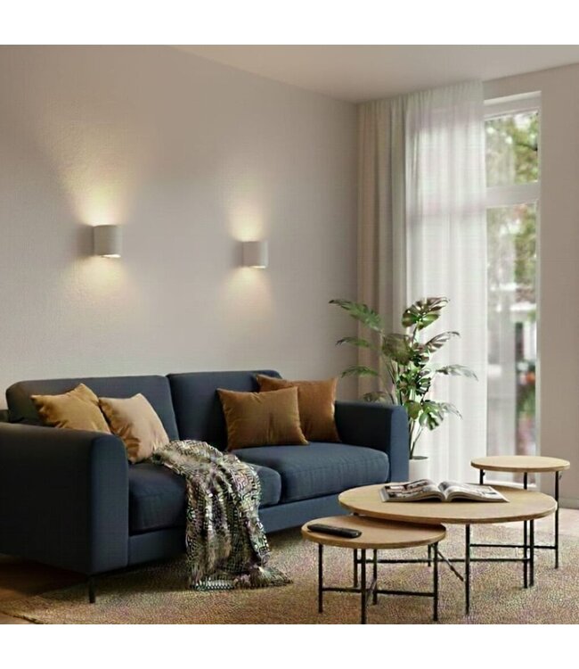 Artdelight Artdelight Überstreichbare G9-Wandleuchte Plaster Rund - Weiß