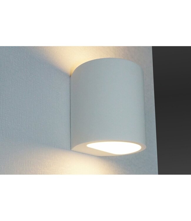 Artdelight Artdelight Überstreichbare G9-Wandleuchte Plaster Rund - Weiß