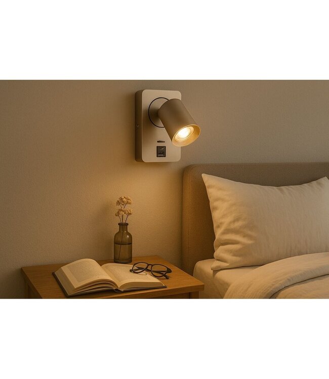 Artdelight Artdelight Moderner GU10-Wandspot Megano USB - Champagner