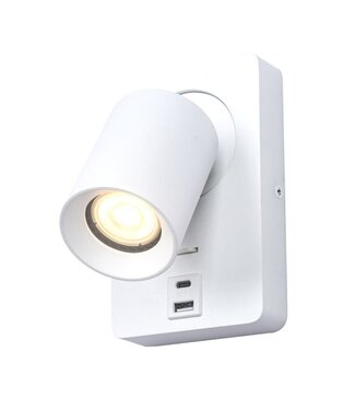Artdelight GU10-Wandspot Megano USB - Weiß