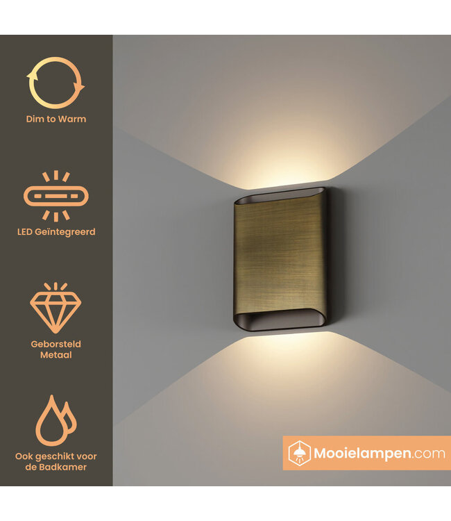 Artdelight Artdelight Moderne LED-Wandleuchte Diaz L Dim to Warm - Dunkel Antik Bronze