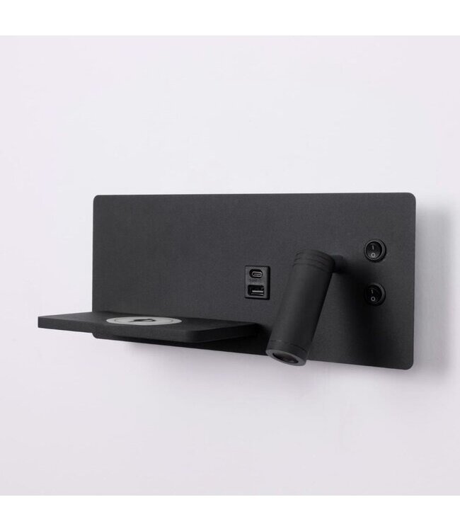 Artdelight Artdelight Moderne LED-Wandleuchte Charge USB Rechts - Schwarz