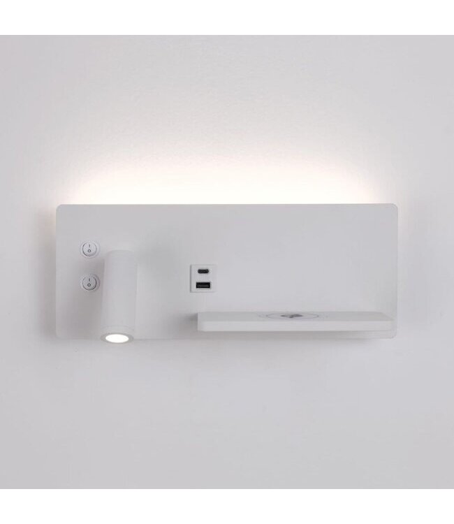 Artdelight Artdelight Moderne LED-Wandleuchte Charge USB Links - Weiß