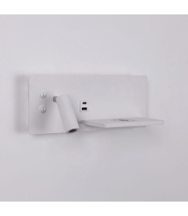 Artdelight Artdelight Moderne LED-Wandleuchte Charge USB Links - Weiß