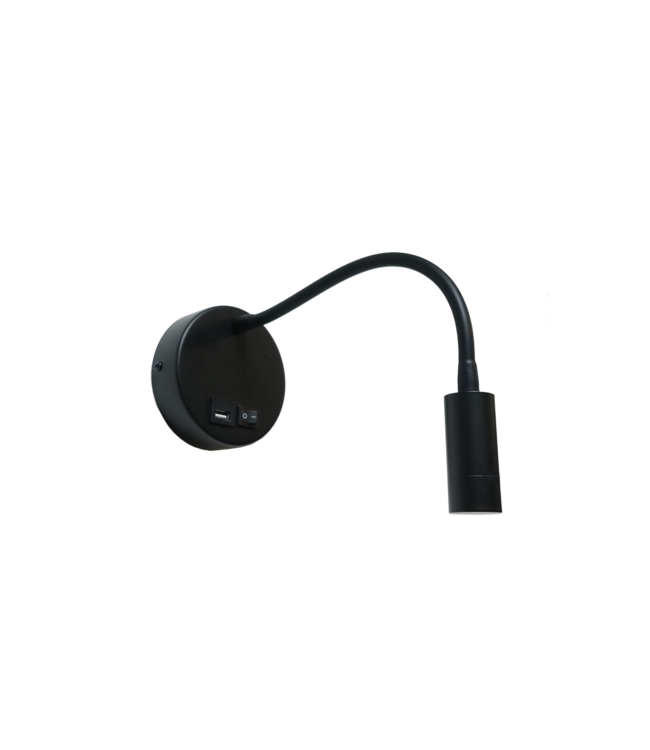 Artdelight Artdelight Moderne LED-Leseleuchte Flex USB - Schwarz