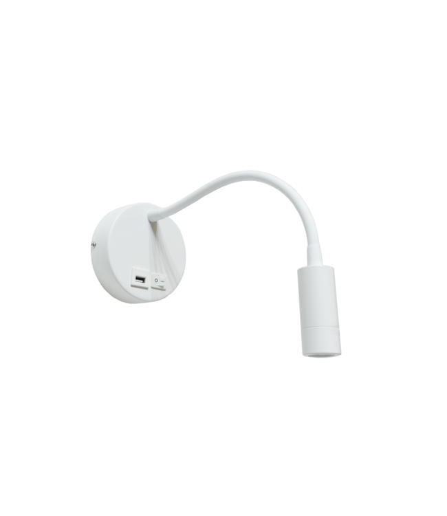 Artdelight Artdelight Moderne LED-Leseleuchte Flex USB - Weiß