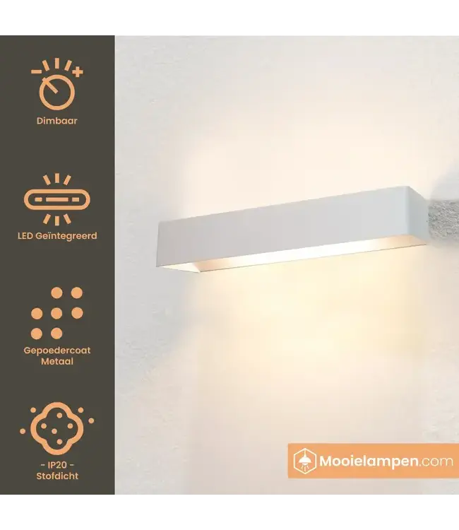 Artdelight Artdelight Moderne LED-Wandleuchte Mainz XL - Weiß