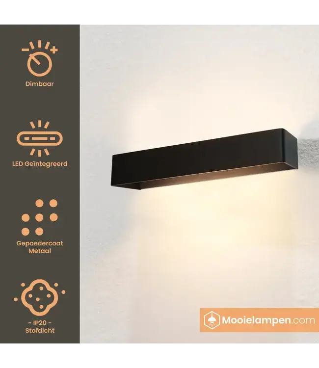 Artdelight Artdelight Moderne LED-Wandleuchte Mainz XL - Schwarz