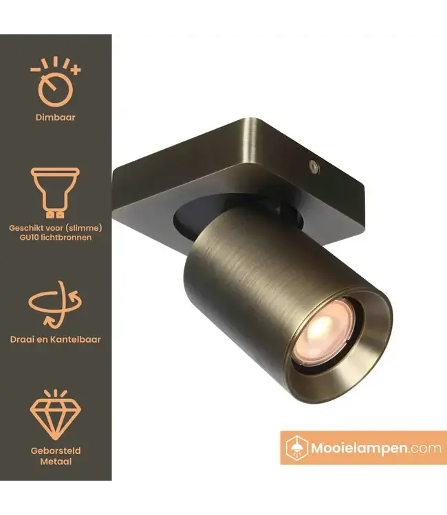 Artdelight Industrieller Deckenstrahler Megano 1L - Antikbronze