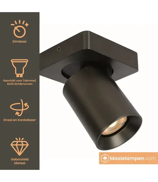 Artdelight Industrieller Deckenstrahler Megano 1L - Gun Metal