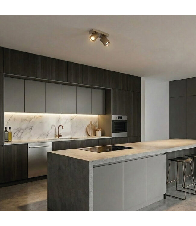 Artdelight Industrieller Deckenstrahler Megano 2L - Champagner