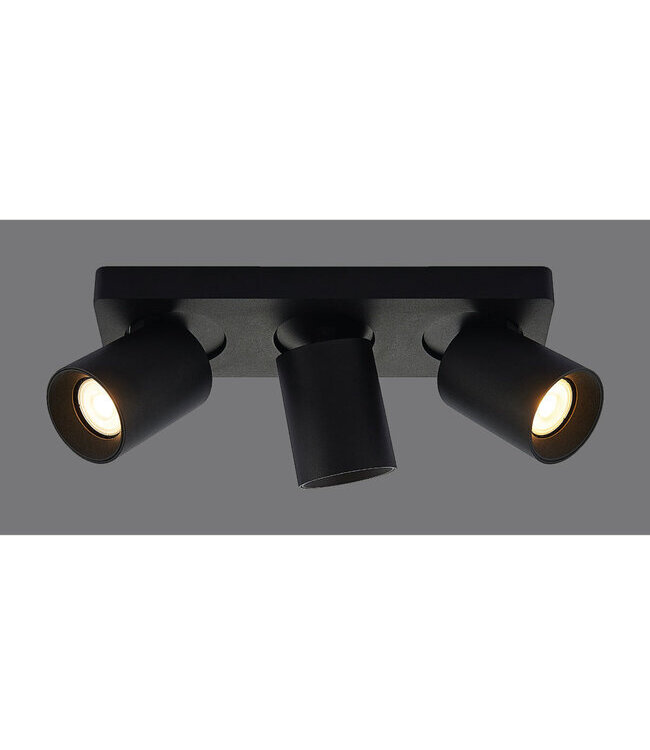 Artdelight Industrieller Deckenstrahler Megano 3L - Schwarz
