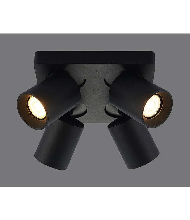 Artdelight Industrieller Deckenstrahler Megano 4L - Schwarz