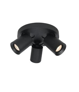 Artdelight Deckenstrahler Megano 3L Rund - Schwarz