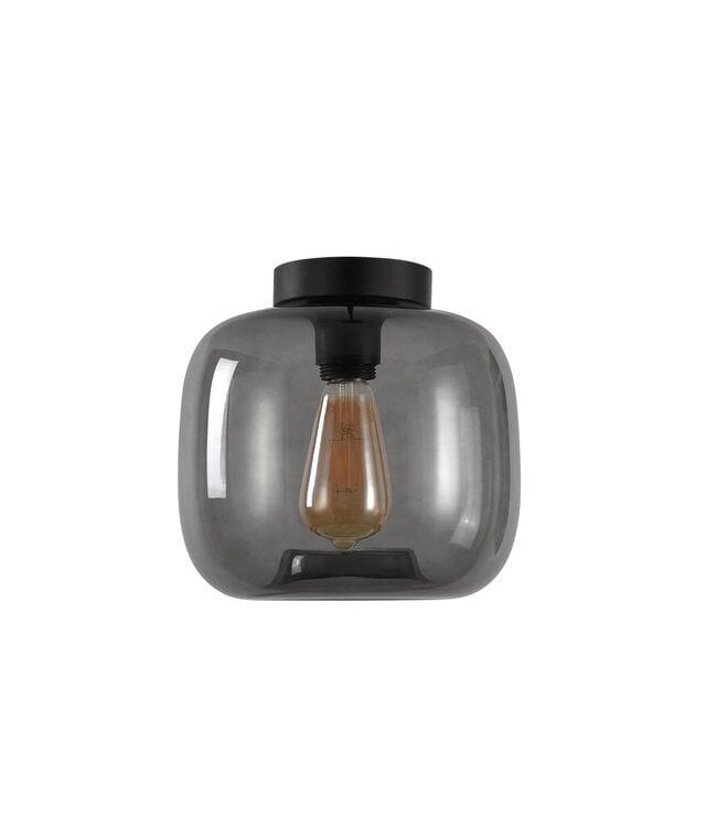 Artdelight Glas-Deckenleuchte Preston 24 cm - Rauchgrau