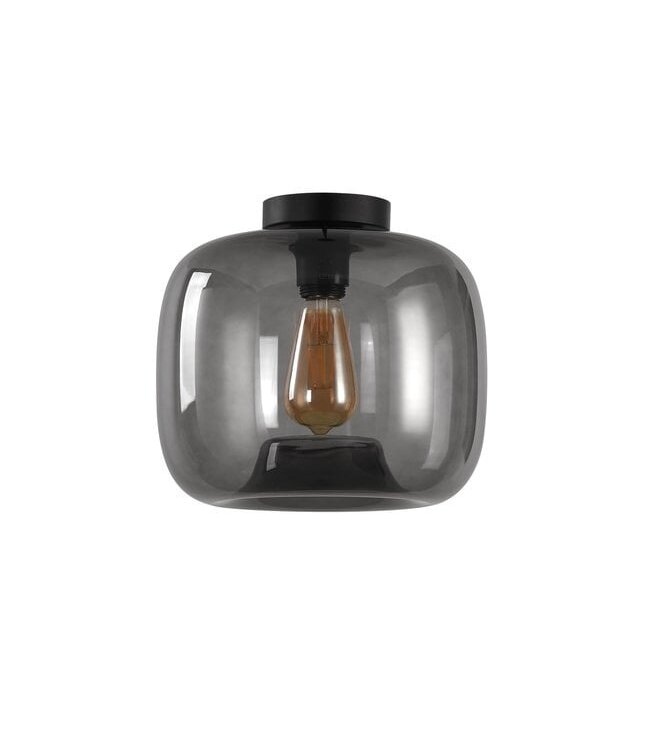 Artdelight Glas-Deckenleuchte Preston 28 cm - Rauchgrau