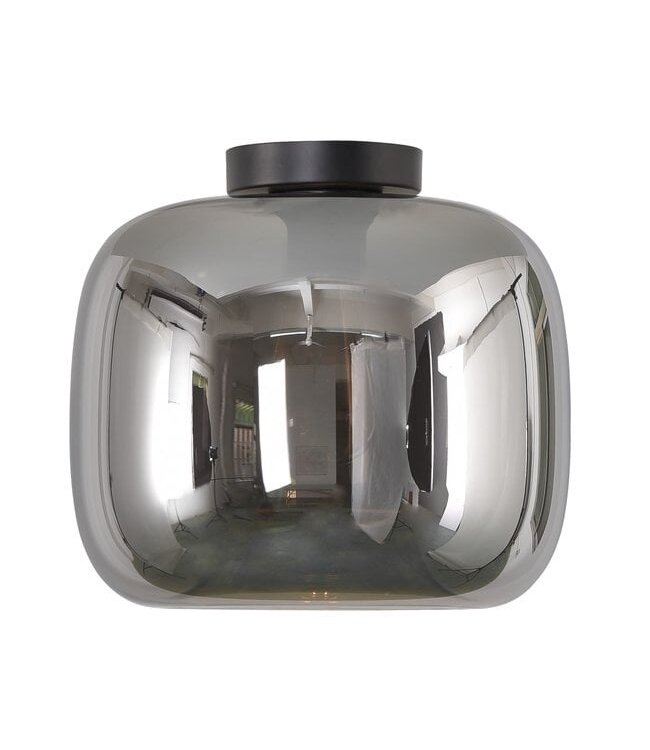 Artdelight Glas-Deckenleuchte Preston 28 cm - Titanglas