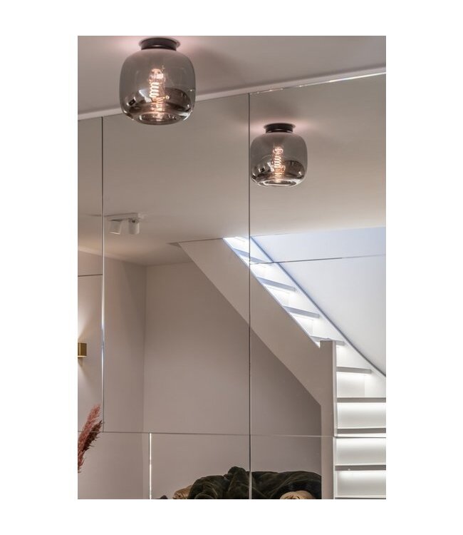 Artdelight Artdelight Glas-Deckenleuchte Preston 28 cm - Titanglas