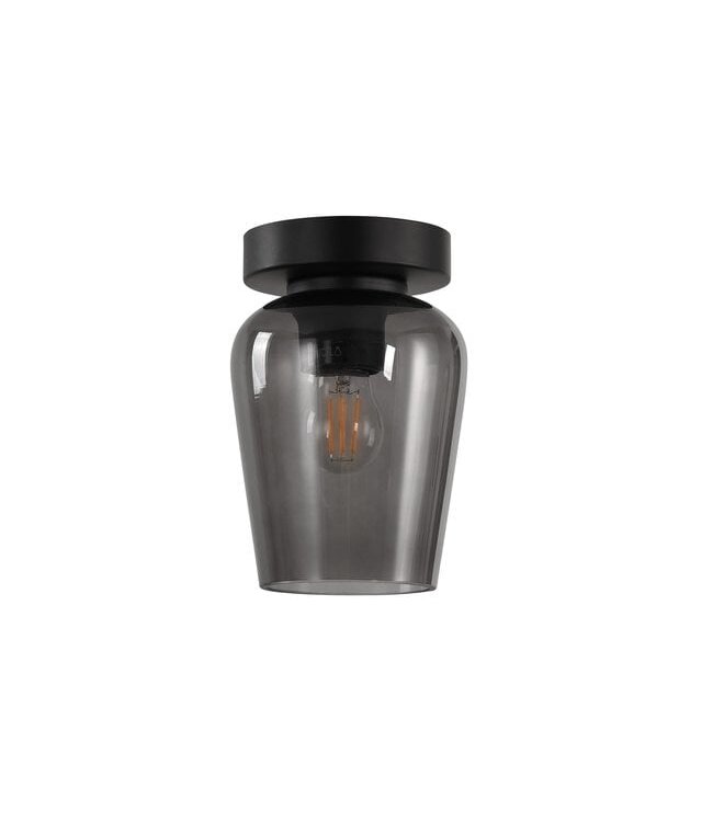 Artdelight Glas-Deckenleuchte Tombo 12,5 cm - Rauchgrau