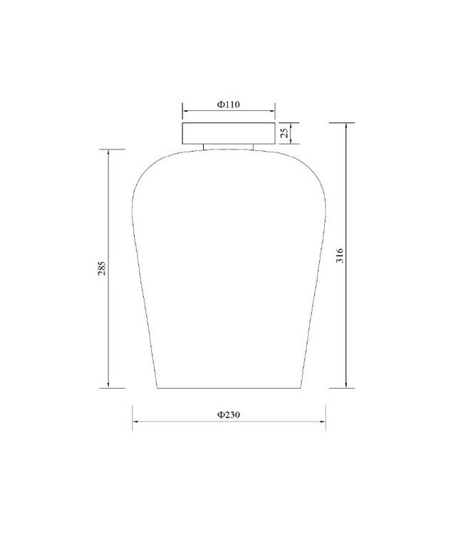 Artdelight Artdelight Glas-Deckenleuchte Tombo 23 cm - Titanglas