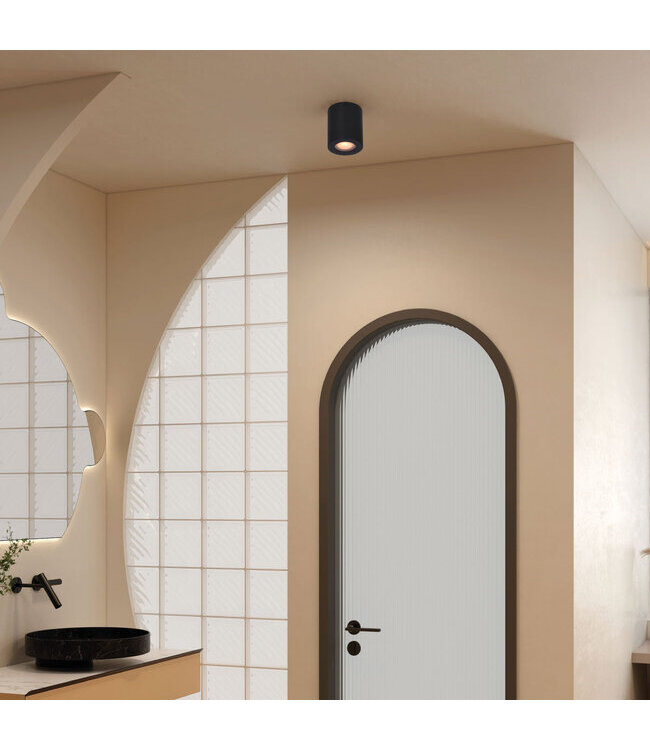 Artdelight Subtiler moderner Deckenstrahler Redondo IP54 - Schwarz