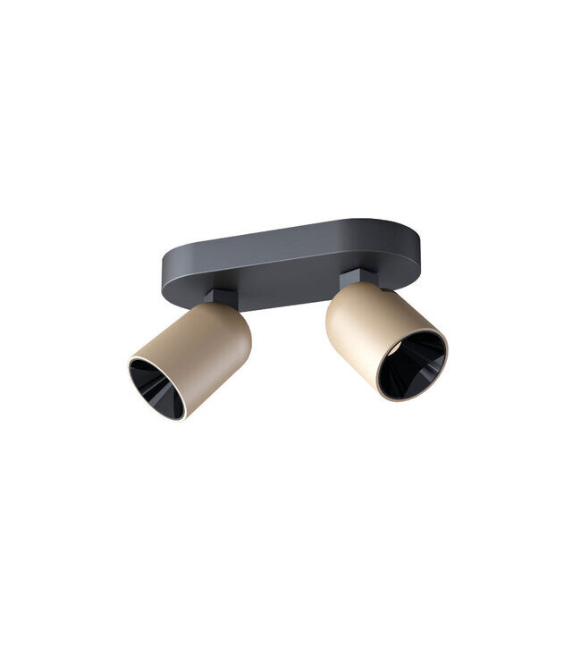 Artdelight Moderner LED Deckenstrahler Houston 2L - Schwarz/Champagner