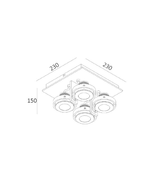 Artdelight Moderner Deckenstrahler Meist 4L - Aluminium