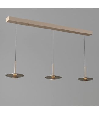 Artdelight Pendelleuchte Madison 3L - Champagner/Kaffee