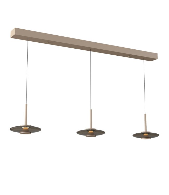 Artdelight Design-LED-Pendelleuchte Madison 3L - Champagner/Kaffee