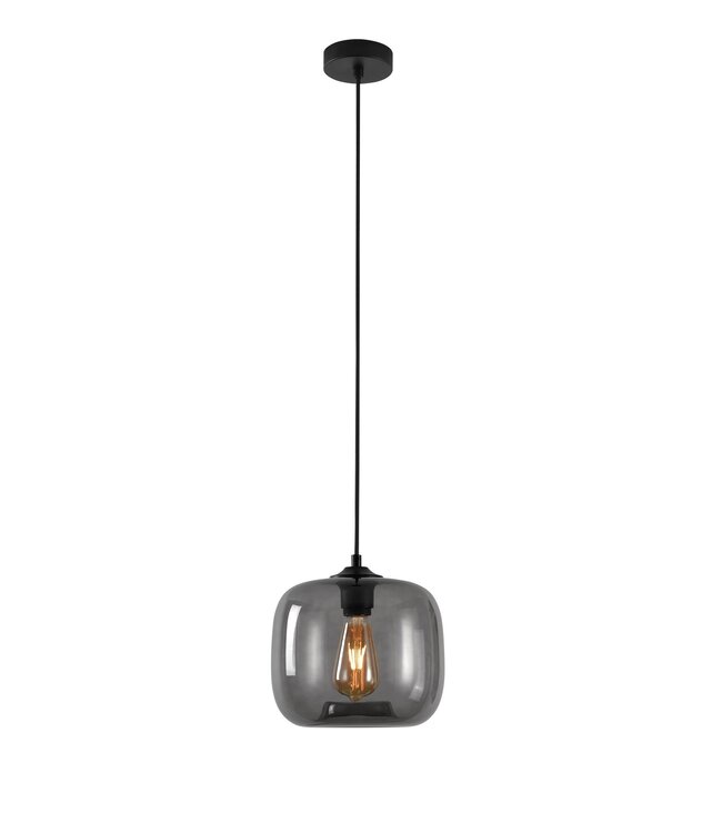 Artdelight Artdelight Glas-Pendelleuchte Preston 24 cm - Rauchgrau