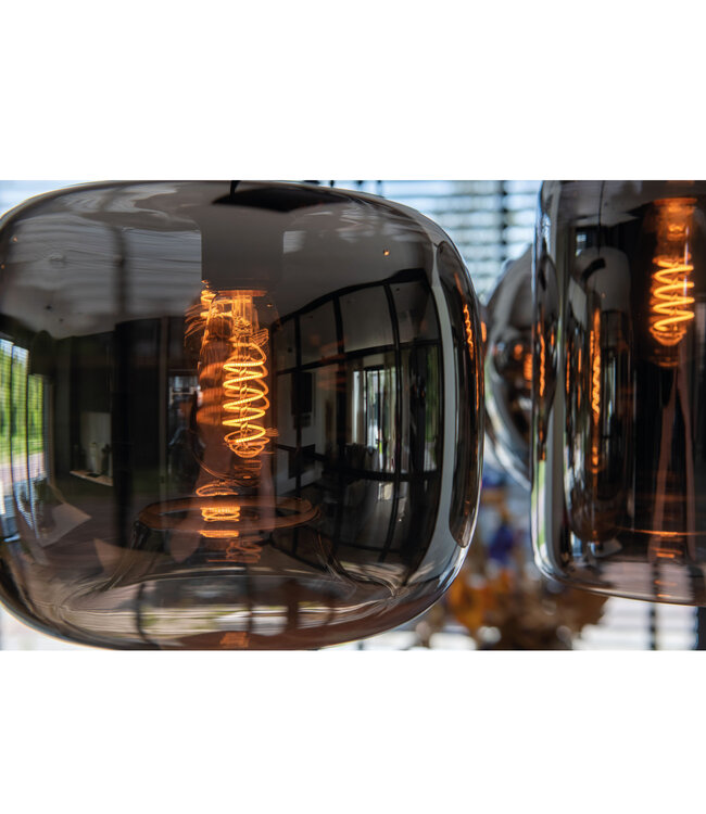 Artdelight Artdelight Glas-Pendelleuchte Preston 24 cm - Titanglas