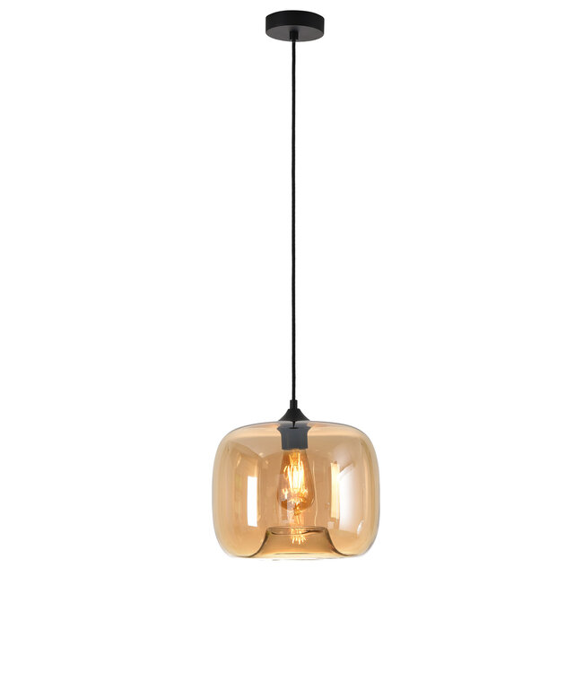 Artdelight Artdelight Glas-Pendelleuchte Preston 28 cm - Bernstein