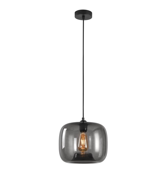Artdelight Artdelight Glas-Pendelleuchte Preston 28 cm - Rauchgrau