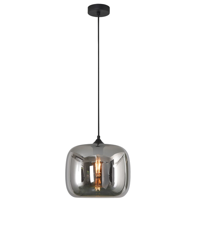 Artdelight Artdelight Glas-Pendelleuchte Preston 28 cm - Titanglas