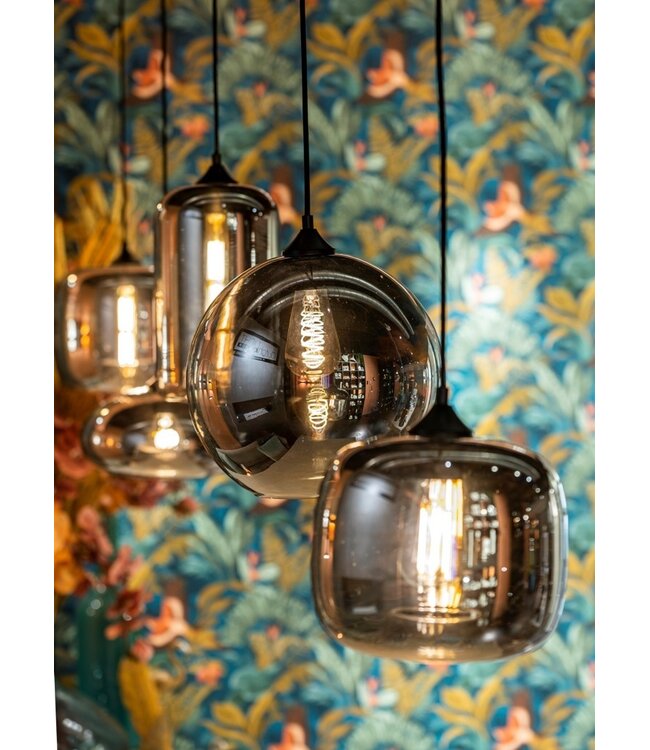Artdelight Artdelight Glas-Pendelleuchte Preston 28 cm - Titanglas