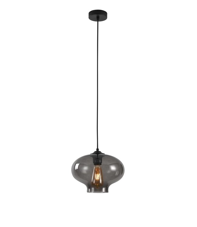 Artdelight Glas-Pendelleuchte Toronto - Rauchgrau