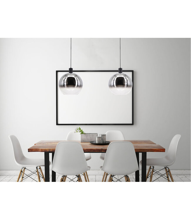 Artdelight Artdelight Glas-Pendelleuchte Rosario 30 cm - Titanglas/Klarglas