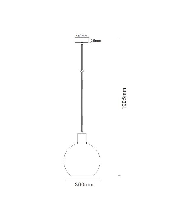 Artdelight Artdelight Glas-Pendelleuchte Rosario 30 cm - Titanglas/Klarglas