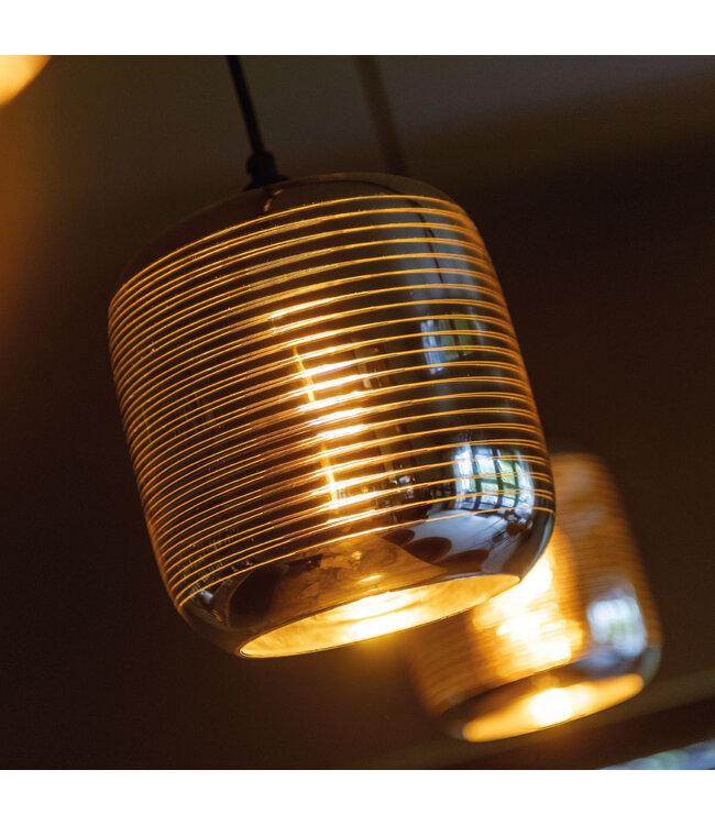 Artdelight Artdelight edle Glas-Pendelleuchte Apollo - Titan/Gold