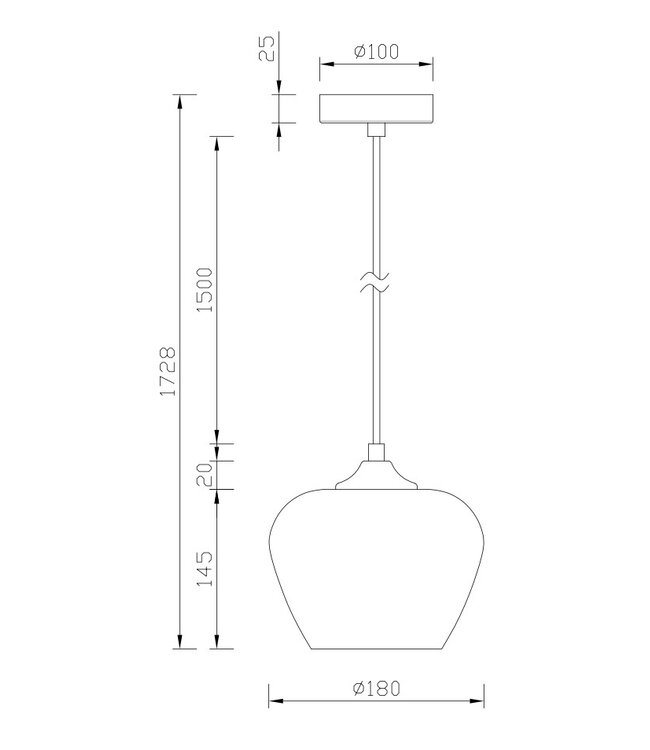 Artdelight Artdelight elegante Glas-Pendelleuchte Windsor 18,5 cm - Weiß
