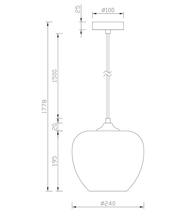 Artdelight Artdelight elegante Glas-Pendelleuchte Windsor 24 cm - Weiß