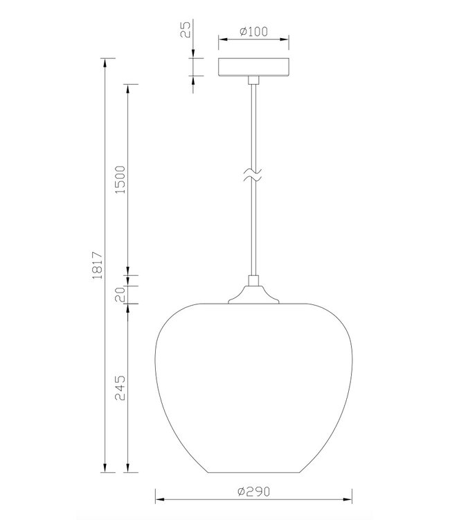 Artdelight Artdelight elegante Glas-Pendelleuchte Windsor 29 cm - Weiß