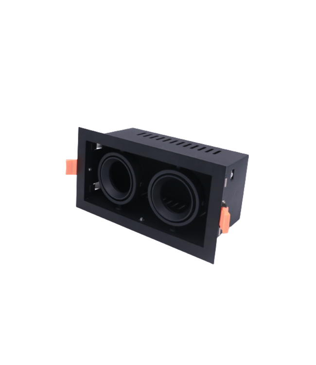 Artdelight moderner 2-flammiger GU10-Einbaustrahler Tavira 2L - Schwarz