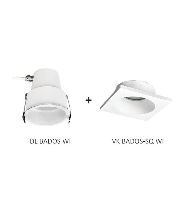 Artdelight quadratischer IP65 GU10-Einbaustrahler Bados - Weiß
