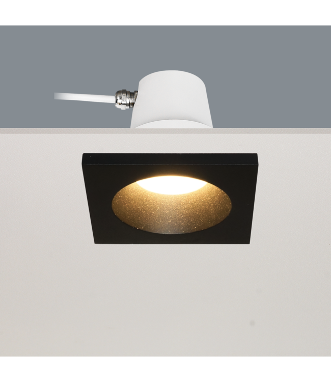 Artdelight quadratischer IP65 GU10-Einbaustrahler Bados - Schwarz