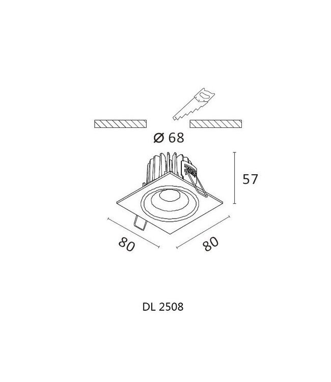 Artdelight quadratischer LED-Einbaustrahler Venice DL 2508 - Weiß