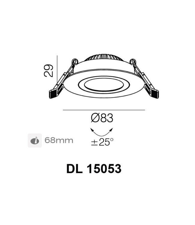 Artdelight runder LED-Einbaustrahler Dublin - Schwarz
