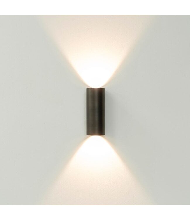 Artdelight Artdelight Runde DALI-LED-Wandleuchte Brody 2 - Dunkel-Antikbronze - Dim-to-Warm