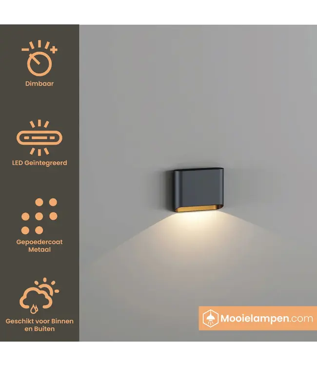 Artdelight Artdelight Kompakte DALI-LED-Wandleuchte Diaz 1L - Schwarz/Mattgold